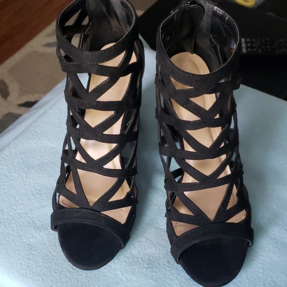 Black Strappy Cut Out Heels